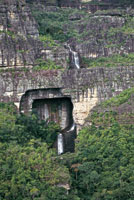 En los tepuyes, las fuentes de agua van formando intrincados cauces, en ocasiones subterrneos y amplias cavernas inexploradas, que sirven de abrigo a muchas especies de la fauna amaznica.
