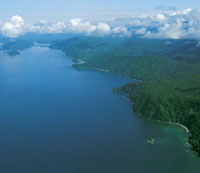 El litoral del golfo coincide con el arco geotectnico del Baud. En esta franja, la plataforma contienental es muy estrecha y el talud se precipita rpidamente hacia el fondo marino.