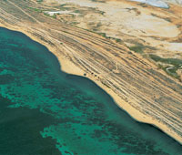 El litoral es el punto de encuentro de los dos elementos más importantes para la preservación de la vida sobre el planeta: agua y tierra. Cordón litoral Carrizal, La Guajira.
