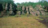 Formacin del macizo Guayans, en avanzado proceso de erosin, en la serrana de La Lindosa en San Jos del Guaviare, Colombia.