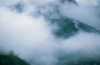 En los profundos valles de la vertiente, las masas de nubes cargadas de humedad contribuyen a mantener una vegetacin exuberante.