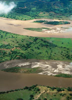 Al recorrer el valle del Magdalena Medio, el ro abandona su cauce bien definido y se desborda en busca de las amplias llanuras del Bajo Magdalena. El ltimo tramo que lo separa del mar Caribe fue llamado por los indgenas Arli o Caripua.