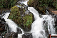 Flujo de aguas cristalinas en el Salto Tequendamita.