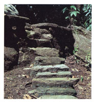 Los caminos de piedra comunicaron la vertiente norte y la occidental de la Sierra. Su funcin fue crucial en el establecimiento de una compleja red de ciudades y villas en el periodo prehispnico.